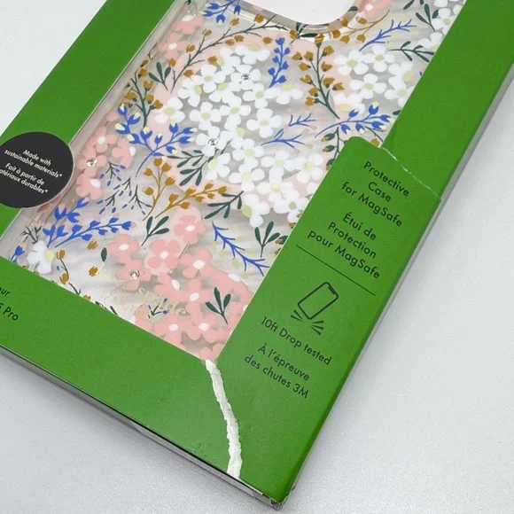 kate spade New York iPhone 15 Pro Case - Pink, Blue, and Gold Floral - Picture 6 of 7